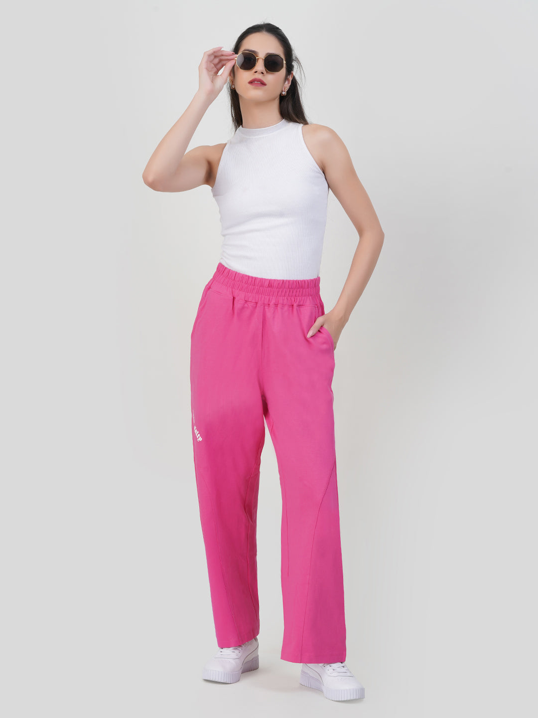 Women's Wide Leg Outdoor Cargo Track Pant in Brown