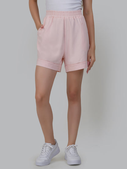 Women's Essesntial Lace Bottom Relaxed Shorts