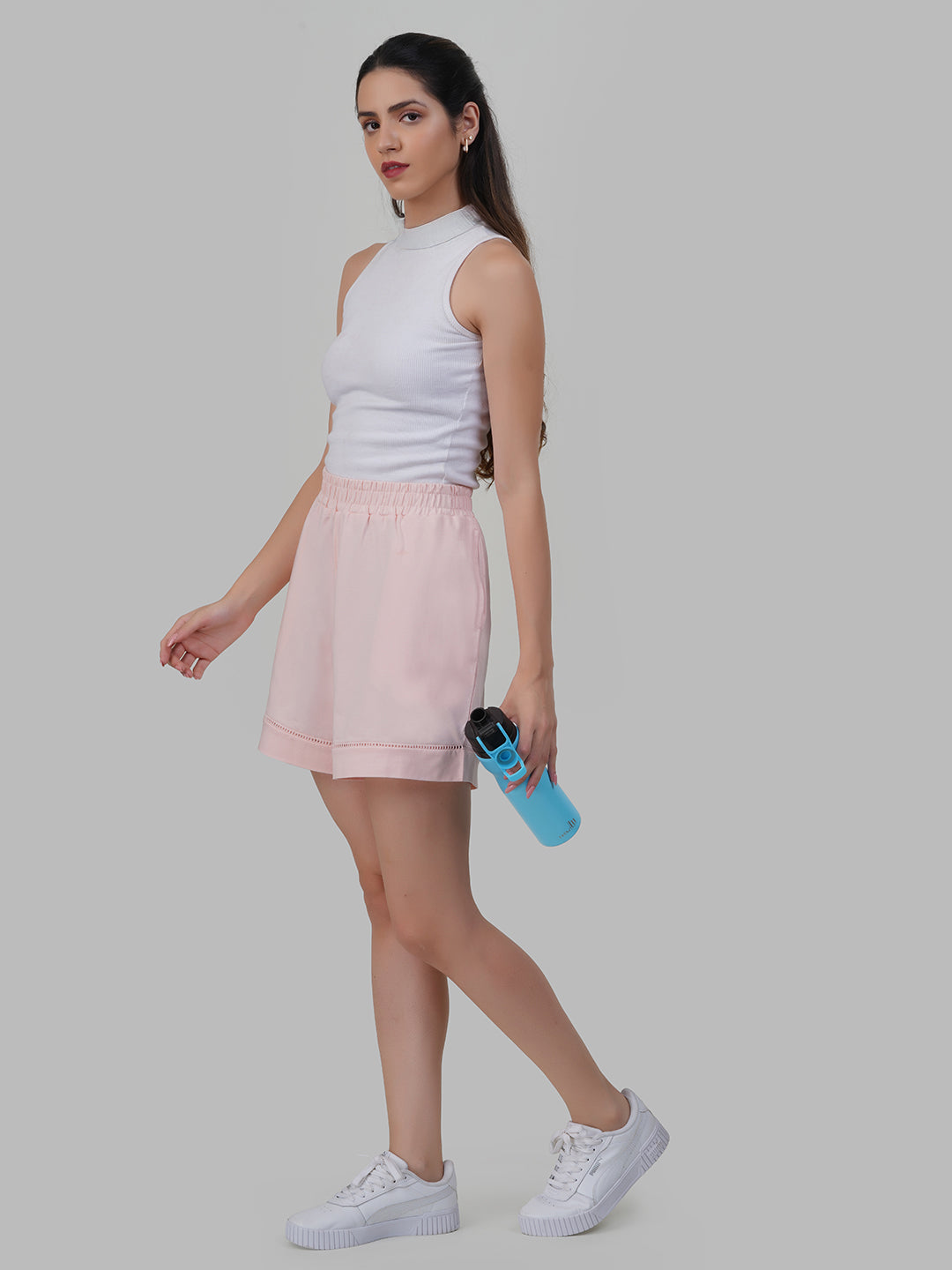 Women's Essesntial Lace Bottom Relaxed Shorts
