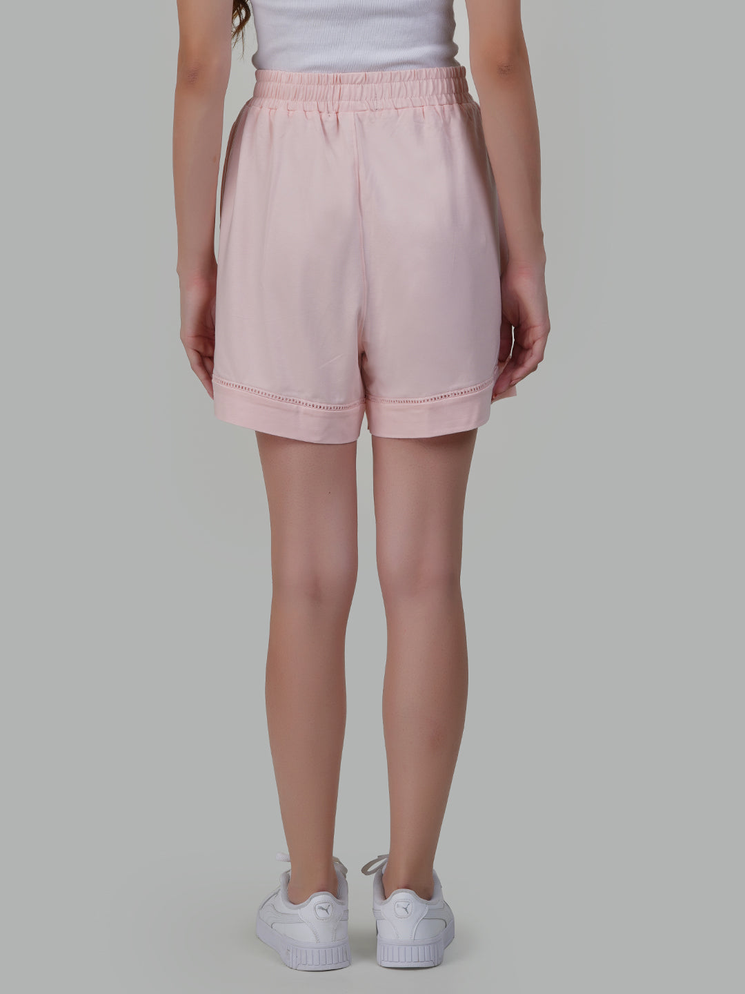 Women's Essesntial Lace Bottom Relaxed Shorts
