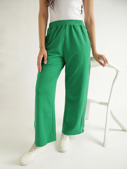 Women's Contrast Snap Wide Leg Pant