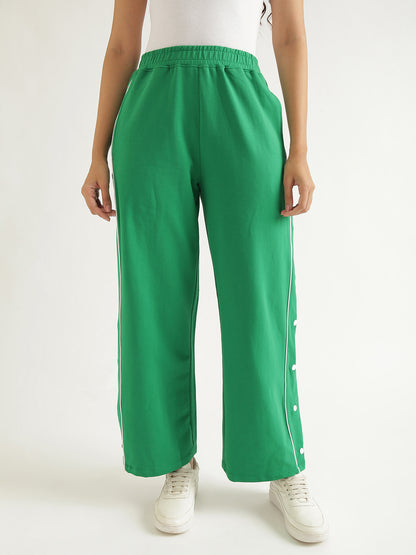 Women's Contrast Snap Wide Leg Pant