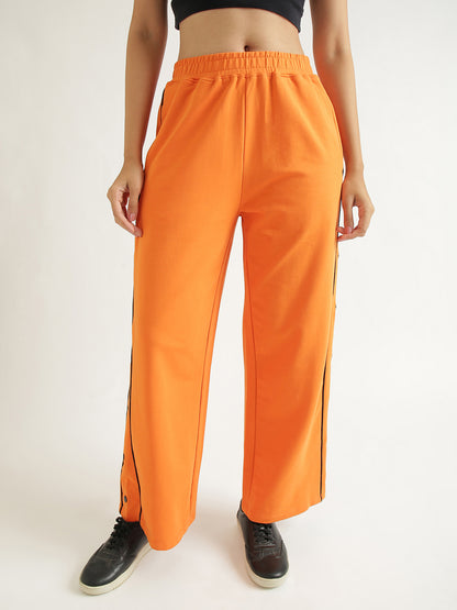 Women's Contrast Snap Wide Leg Pan