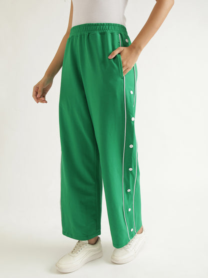 Women's Contrast Snap Wide Leg Pant