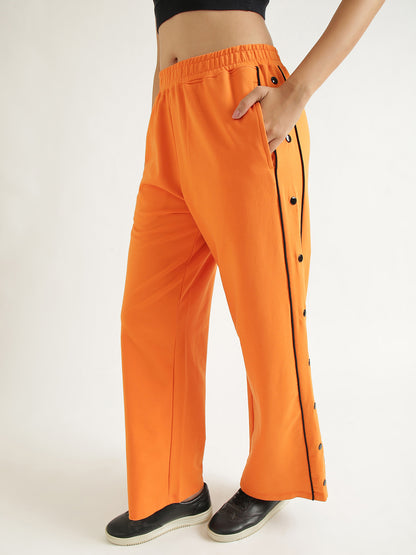 Women's Contrast Snap Wide Leg Pan