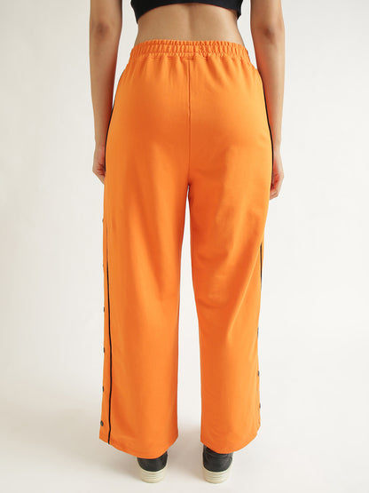 Women's Contrast Snap Wide Leg Pan