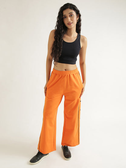 Women's Contrast Snap Wide Leg Pan