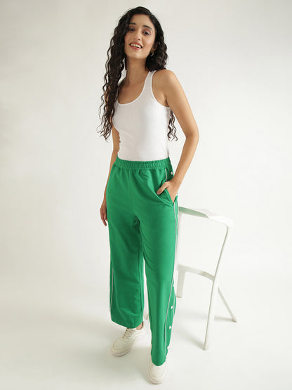 Women's Contrast Snap Wide Leg Pant