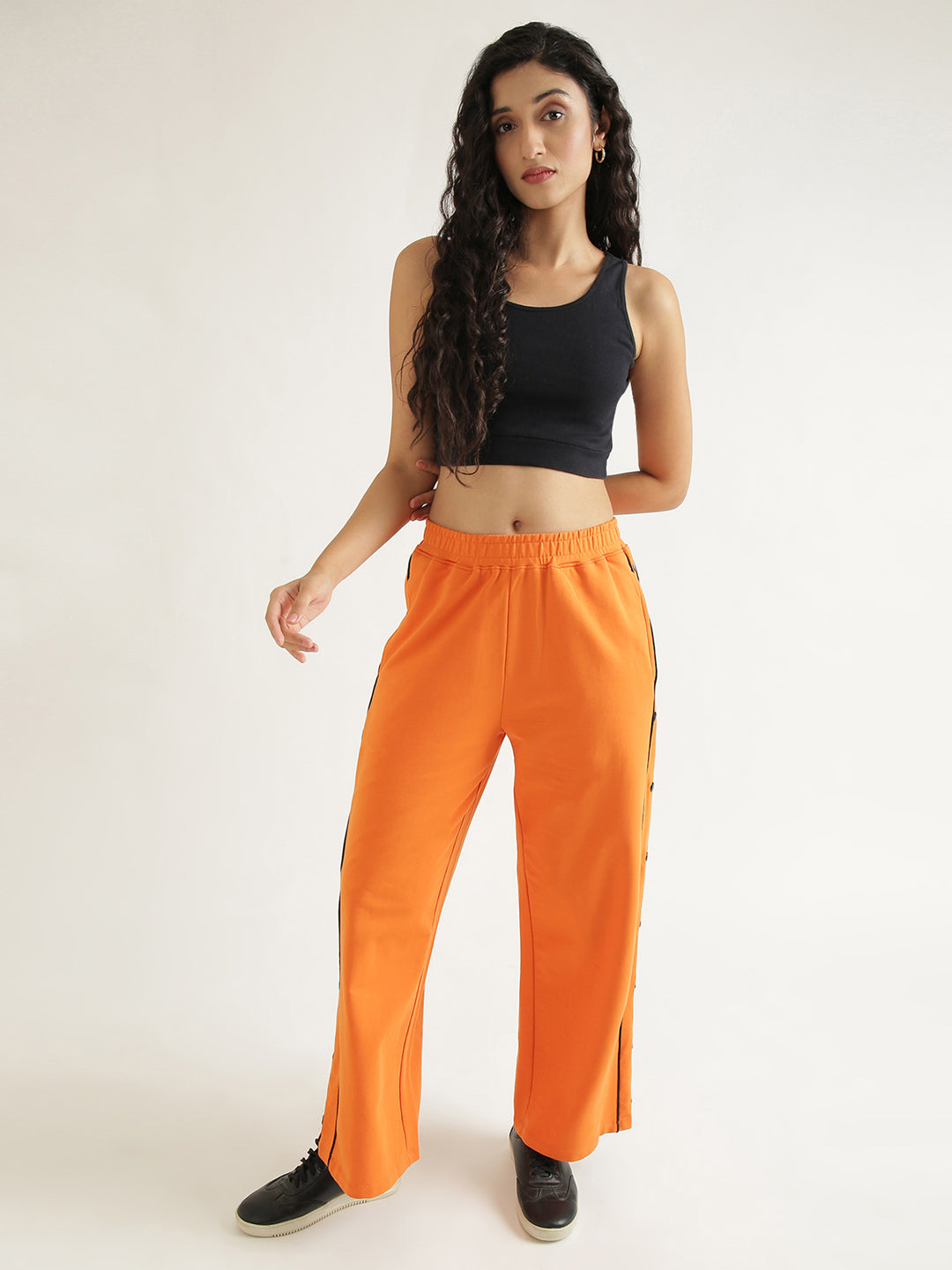 Women's Contrast Snap Wide Leg Pan