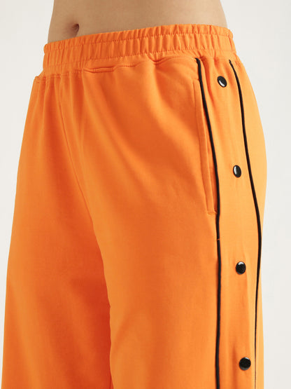 Women's Contrast Snap Wide Leg Pan